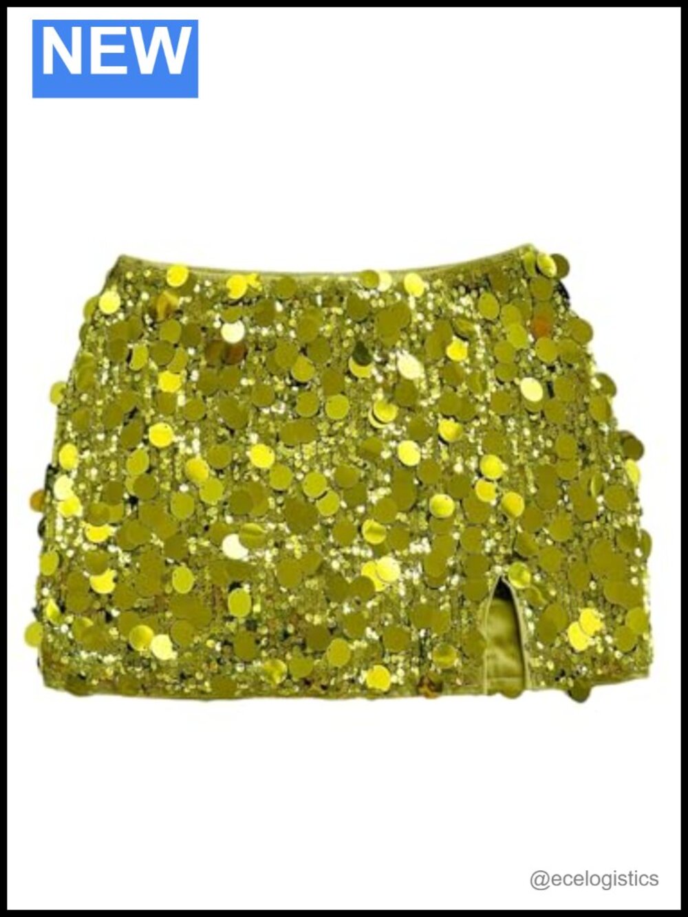 Sequin Sparkly Slit Mini Skirt Bodycon Club Party Festival